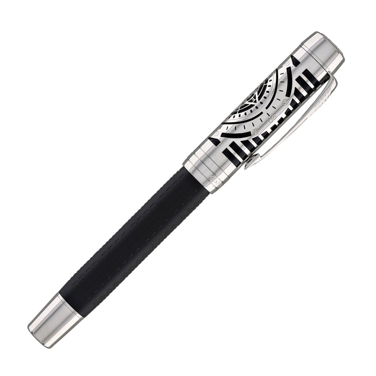 Parker Duofold Legacy of Flight Fountain Pen in Matte Black with Palladium Trim - 18K Gold