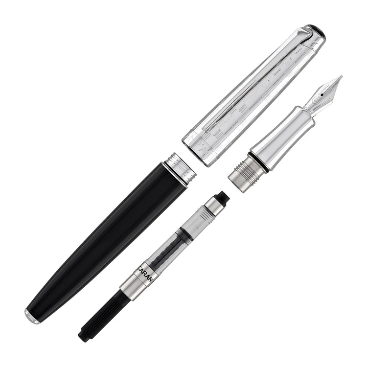 Caran d'Ache Leman Fountain Pen in Damier Gift Set with Leather Case - Special Edition
