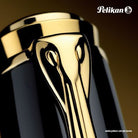 Pelikan Souveran M1000 Fountain Pen in Black & Green - 18K Gold Fine Point