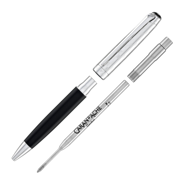 Caran d'Ache Leman Ballpoint Pen in Damier Gift Set with Leather Case - Special Edition
