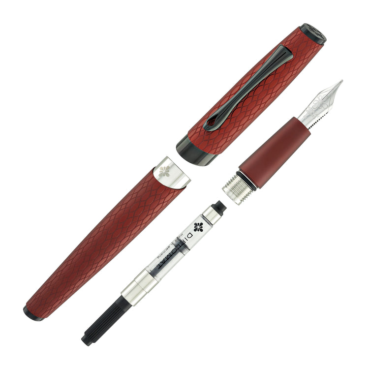 Diplomat Cobra Fountain Pen in Burgundy Red