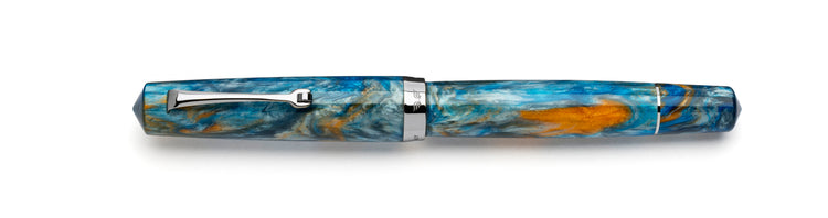 Leonardo Momento Magico Fountain Pen in Fantasie Ocean Sunrise, Silver Trim