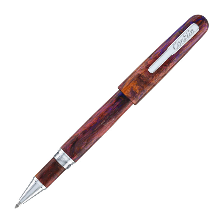 Conklin Streamline Rollerball Pen in Glossy Sunset Medley with Chrome Trim - Limited Edition