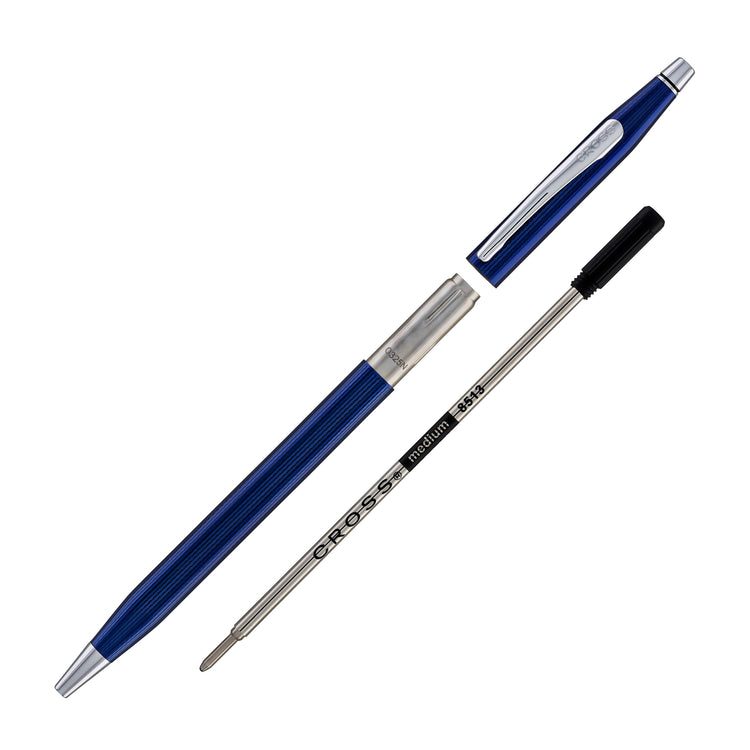 Cross Classic Century Translucent Cobalt Blue Engraved Diamond Pattern Ballpoint Pen