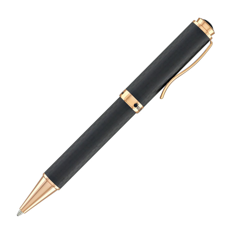 Monteverde Innova Ballpoint Pen in Matte Carbon with Rosegold Trim