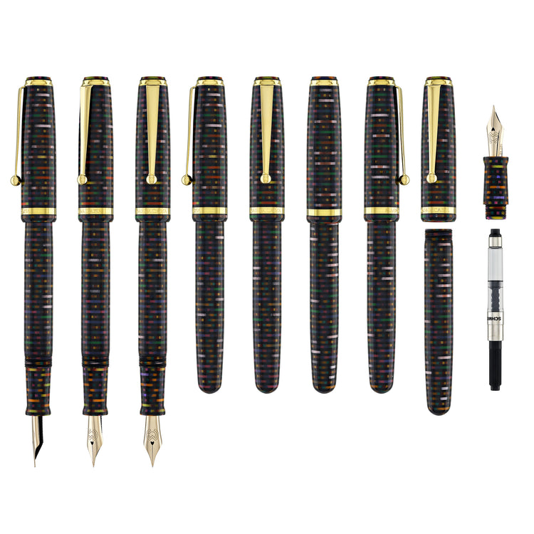 Magna Carta MAG 650 Fountain Pen in Cosmic Pixel - 14kt Gold Flex Nib