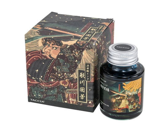 Taccia Ukiyo-e Fountain Pen Ink III in Kuniyoshi-Kuromidori (Black Green) - 40mL