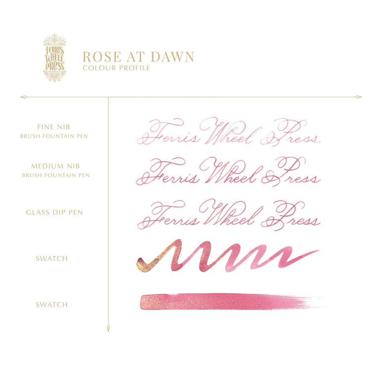 Ferris Wheel Press Shimmer Bottled Ink in Rose at Dawn - 38 mL