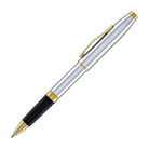 Cross Foundry Rollerball Pen in Polished Chrome with PVD Gold Appointments