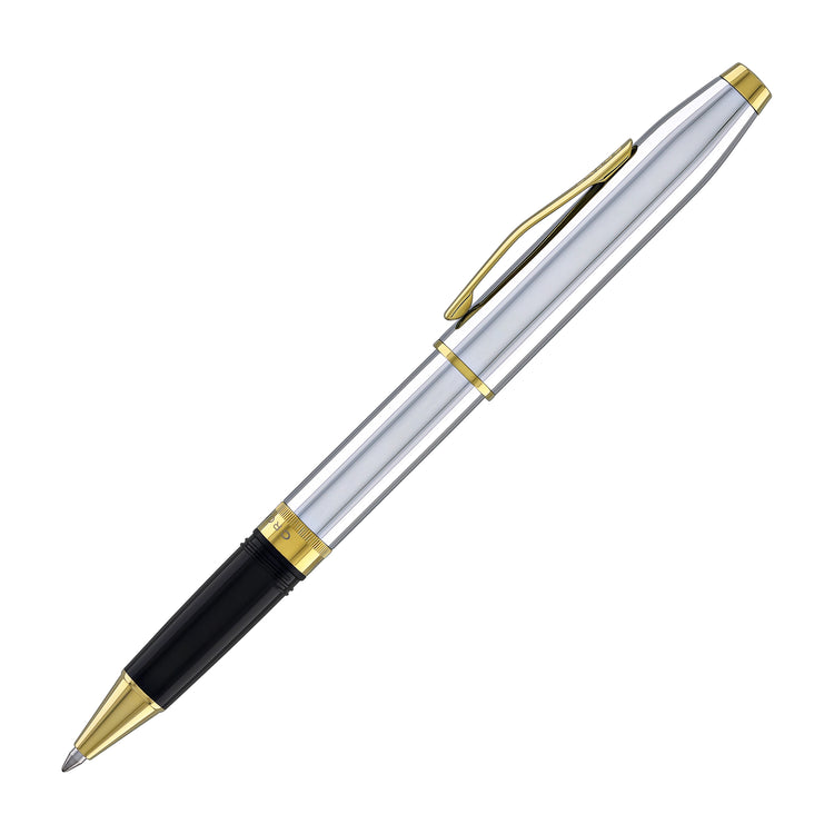 Cross Foundry Rollerball Pen in Polished Chrome with PVD Gold Appointments