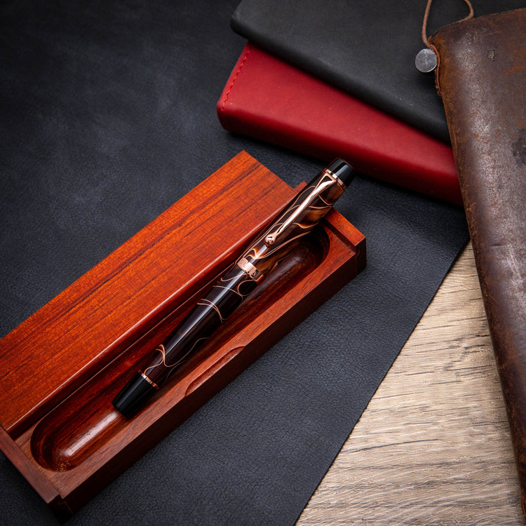 Opus 88 Harmony Fountain Pen in Brown with Rose Gold