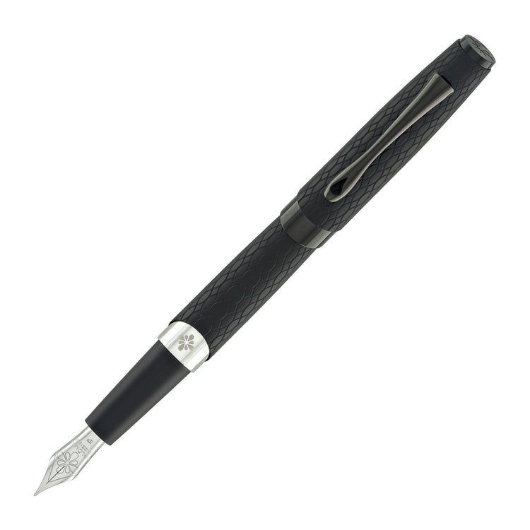 Diplomat Cobra Fountain Pen in Matte Black Guilloche