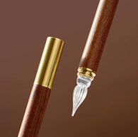 Wearingeul Modular Glass Pen in Transparent Glass Nib with Rosewood Handle