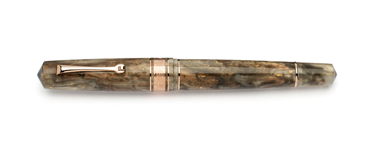 Leonardo Momento Zero Grande 2.0 Fountain Pen in Cosmos Chocolate Flower with Rose Gold Trim No. 6 Nib