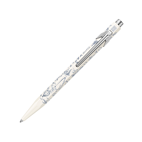 Caran d'Ache 849 Toile de Jouy Ballpoint Pen in White - Medium Point