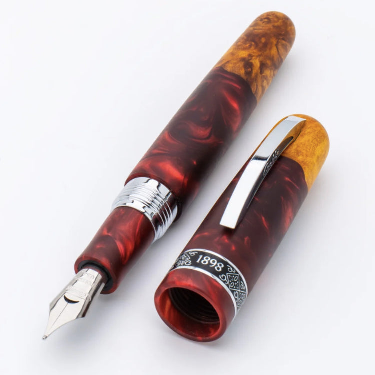Conklin 1898 Spectra Fusion Fountain Pen in Burgundy with Chrome Trim - Limited Edition