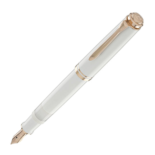 Pelikan Souveran 600 Fountain Pen in White & Rose Gold Trim
