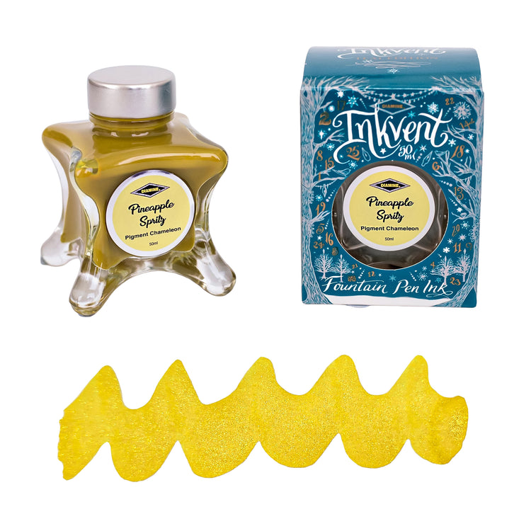 Diamine Inkvent Teal Edition Pigment Chameleon Bottled Ink in Pineapple Spritz - 50 ml