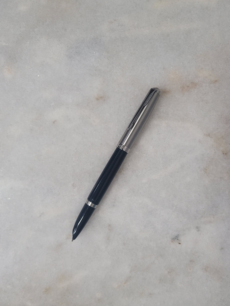 Misfit Item 0086 Parker 51 Fountain Pen in Midnight Blue with Chrome Trim - Fine Point