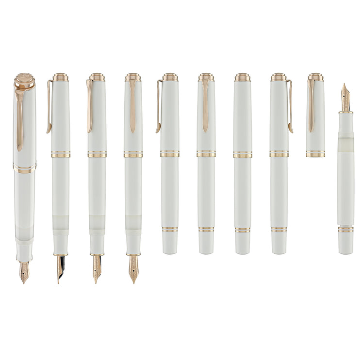 Pelikan Souveran 600 Fountain Pen in White & Rose Gold Trim