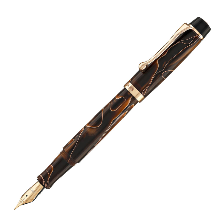 Opus 88 Harmony Fountain Pen in Brown with Rose Gold