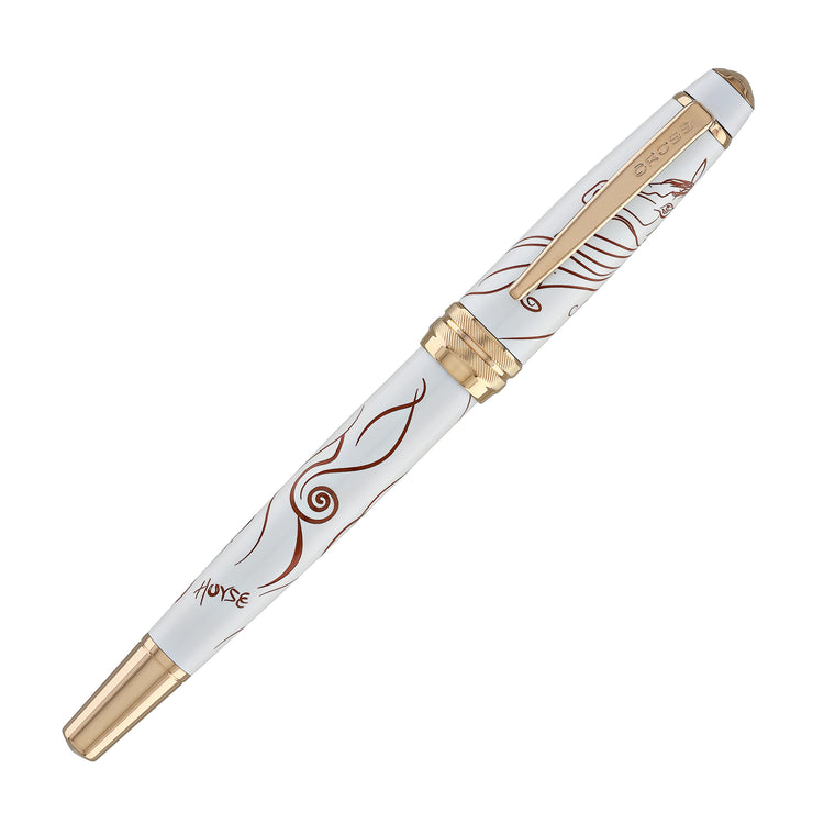Cross Bailey Zodiac Year of the Horse Selectip Rollerball Pen in White Lacquer with Roee Gold Plated Appointments