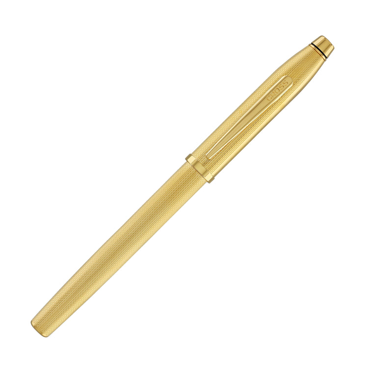 Cross Century II Selectip Rollerball Pen in Polished 23K Gold-Plated Engraved Diamond Pattern