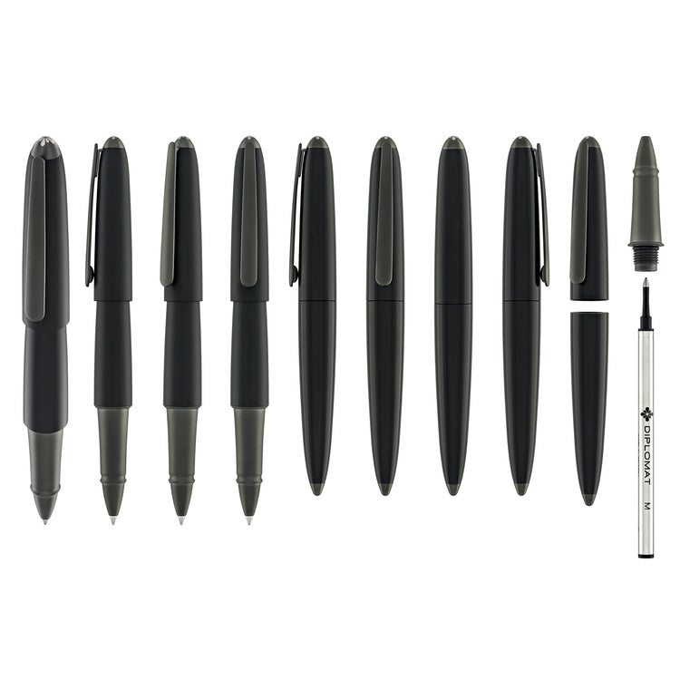 Diplomat Aero Rollerball Pen in Pure Black