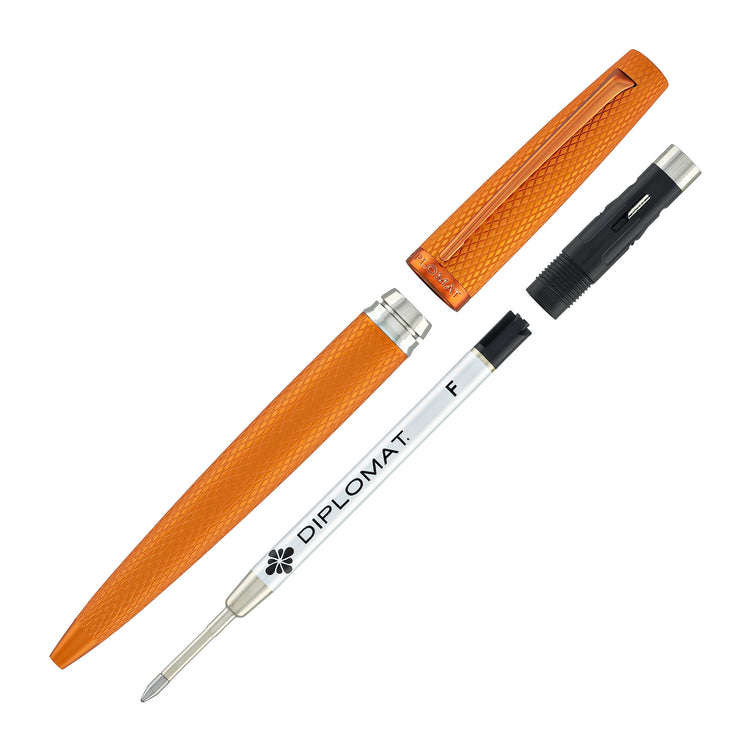 Diplomat Viper Ballpoint Pen in Orange Guilloche
