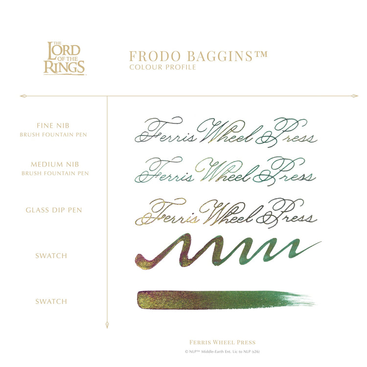 Ferris Wheel Press Lord of the Rings Bottled Ink in Frodo Baggins - 38 mL