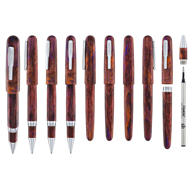 Conklin Streamline Rollerball Pen in Glossy Sunset Medley with Chrome Trim - Limited Edition