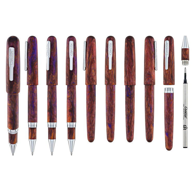 Conklin Streamline Rollerball Pen in Matte Sunset Medley with Chrome Trim - Limited Edition
