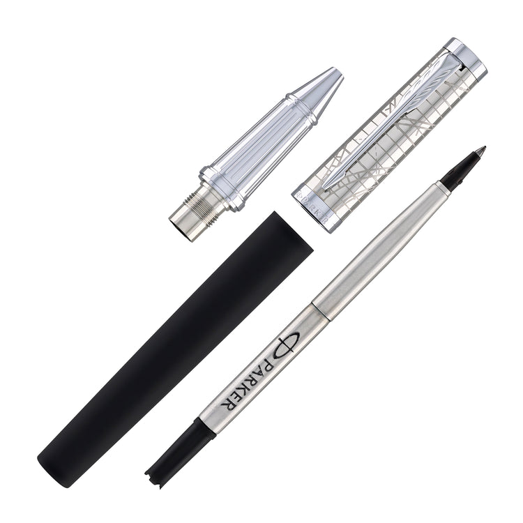 Parker Ingenuity Rollerball Pen in Legacy of Flight with Chrome Trim