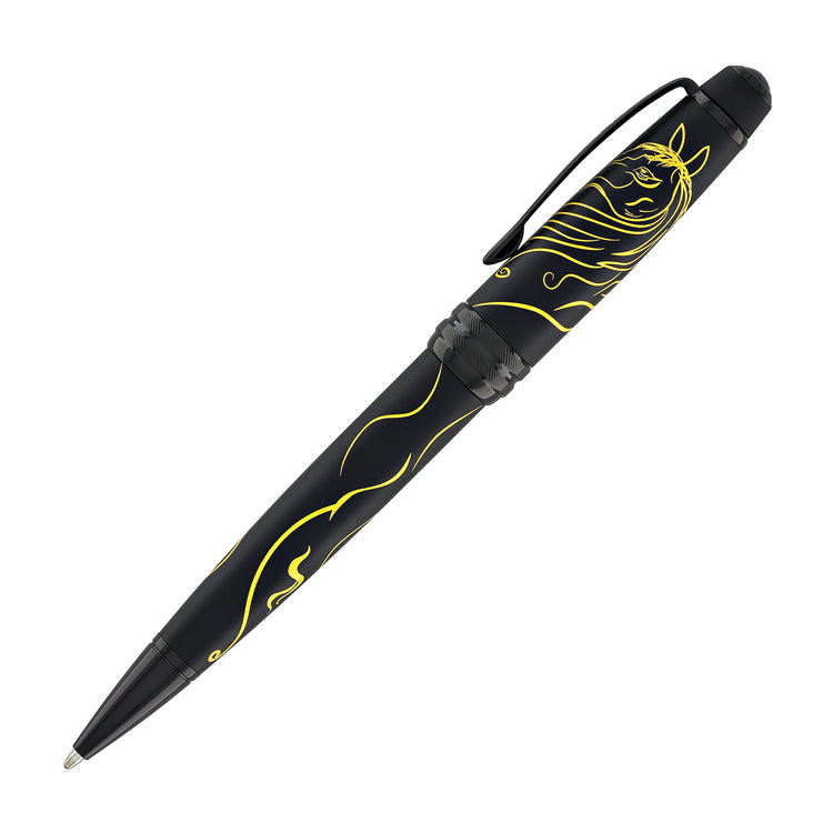 Cross Bailey Zodiac Year of the Horse Ballpoint Pen in Matte Black with Black PVD Appointments