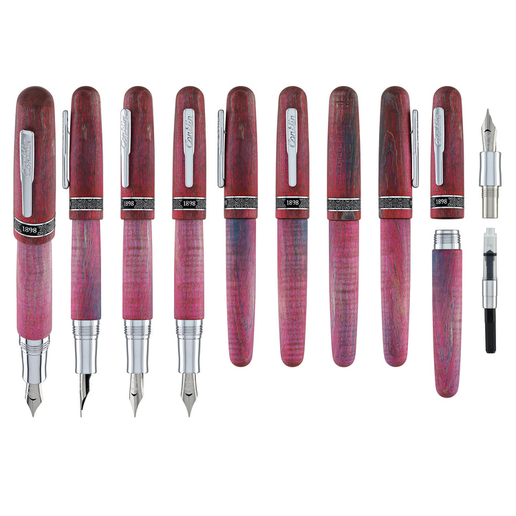 Conklin 1898 Stabilized Wood Fountain Pen in Matte Purple with Chrome Trim - Limited Edition
