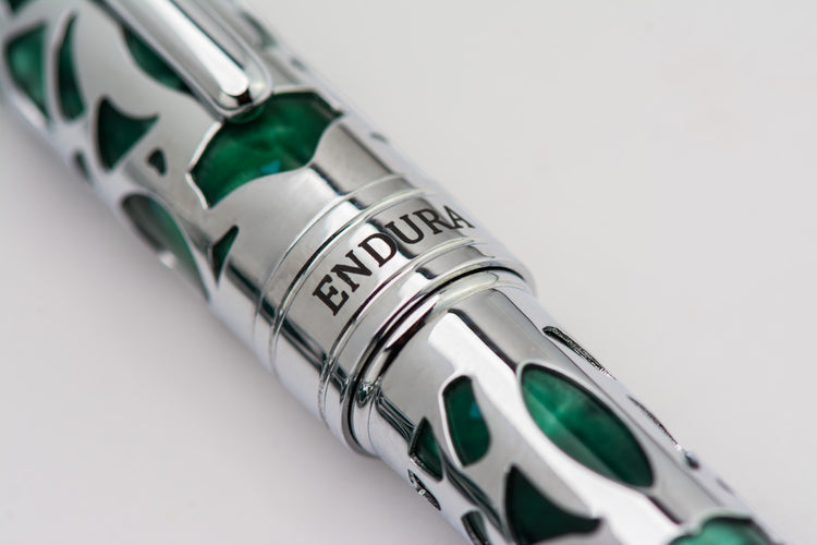 Conklin Endura Deco Crest Rollerball Pen in Green with Chrome Trim