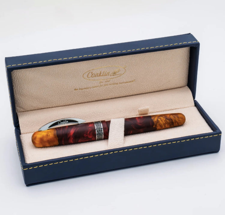 Conklin 1898 Spectra Fusion Fountain Pen in Burgundy with Chrome Trim - Limited Edition