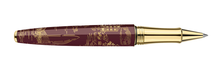 Caran d'Ache Rollerball Pen in Toile De Jouy Burgundy - Limited Edition