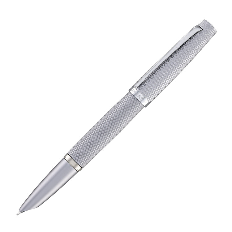 Diplomat Viper Fountain Pen in Silver Guilloche - Fine/Medium Nb