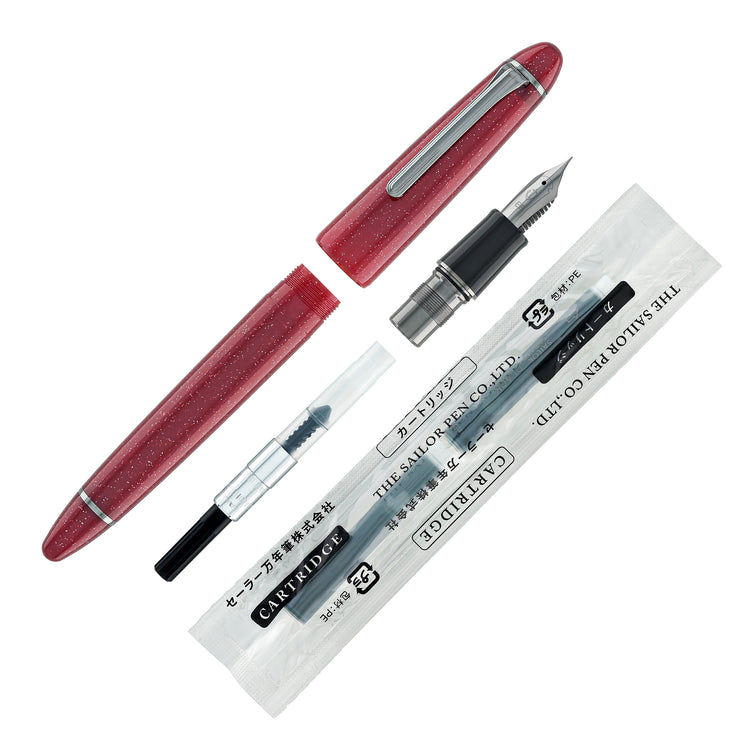 Sailor 1911 Casual L Galaxy Fountain Pen in Supernova Crimson, Black IP