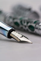 Conklin Endura Deco Crest Fountain Pen in Green with Chrome Trim