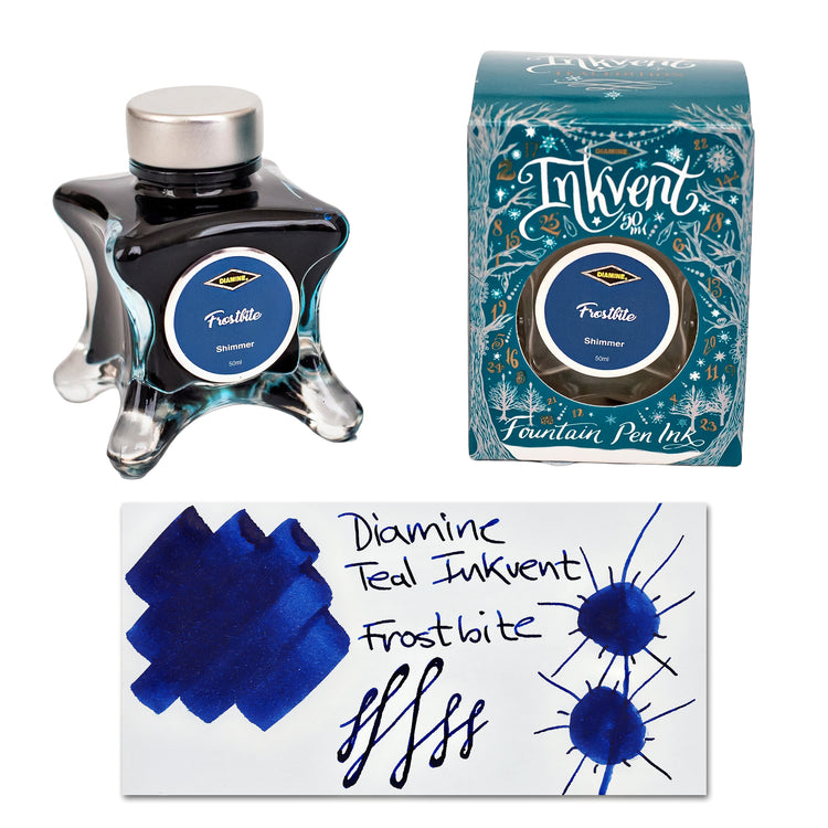 Diamine Inkvent Teal Edition Shimmer Bottled Ink in Frostbite - 50 ml