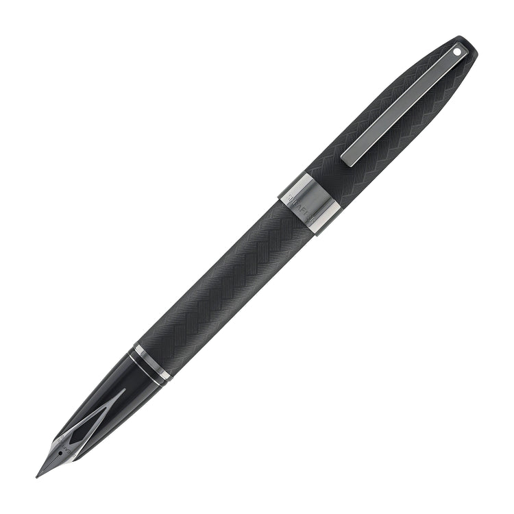 Sheaffer Legacy Chevron Fountain Pen in Matte Black with PVD Gunmetal
