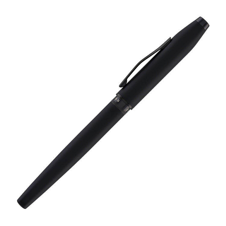 Cross Foundry Fountain Pen in Matte Black Lacquer with PVD Black Appointments - Medium Nib