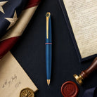 Cross ATX Americana Ballpoint Pen in Blue PVD with Gold Appointments