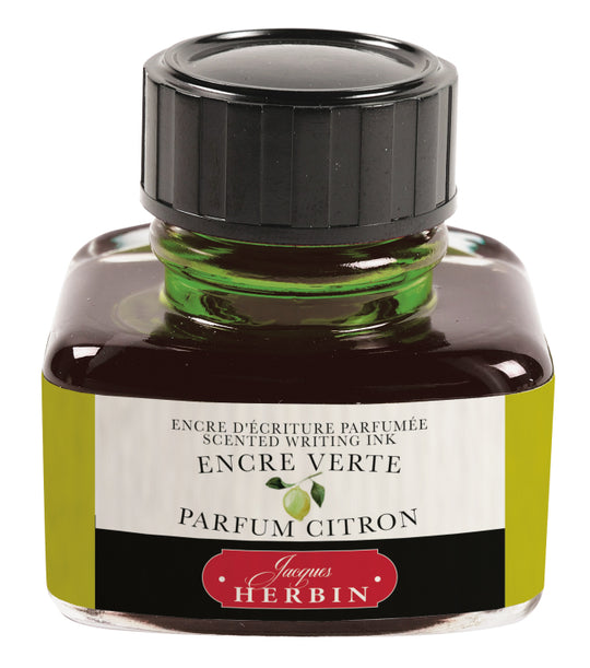 J. Herbin Encre Verte Bottled Fountain Pen Ink - Lemon Scented - 30 mL