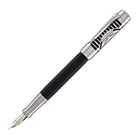 Parker Duofold Legacy of Flight Fountain Pen in Matte Black with Palladium Trim - 18K Gold