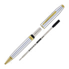 Cross Foundry Ballpoint Pen in Polished Chrome with PVD Gold Appointments