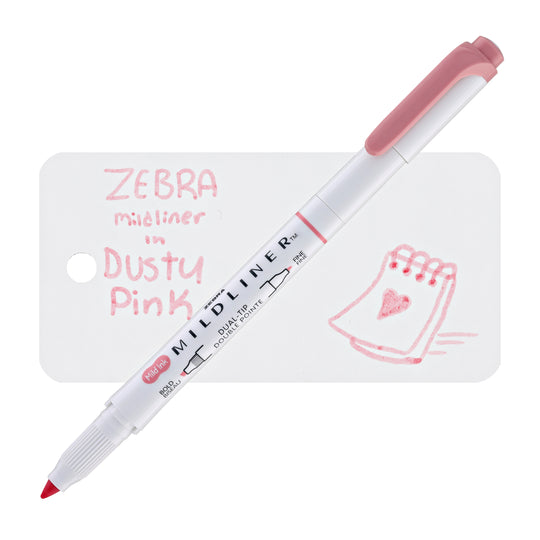 Zebra Mildliner Dual-Tip Highlighter in Dusty Pink