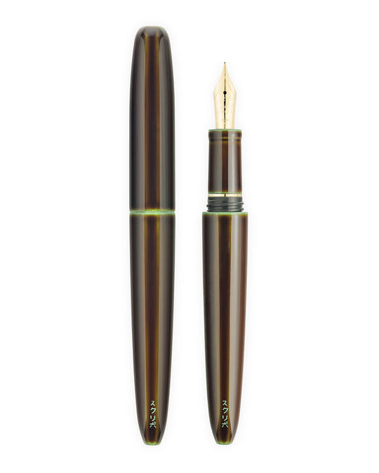 Scribo Piuma Fountain Pen in Hane Toruko with Yellow Gold Trim - Limited Edition